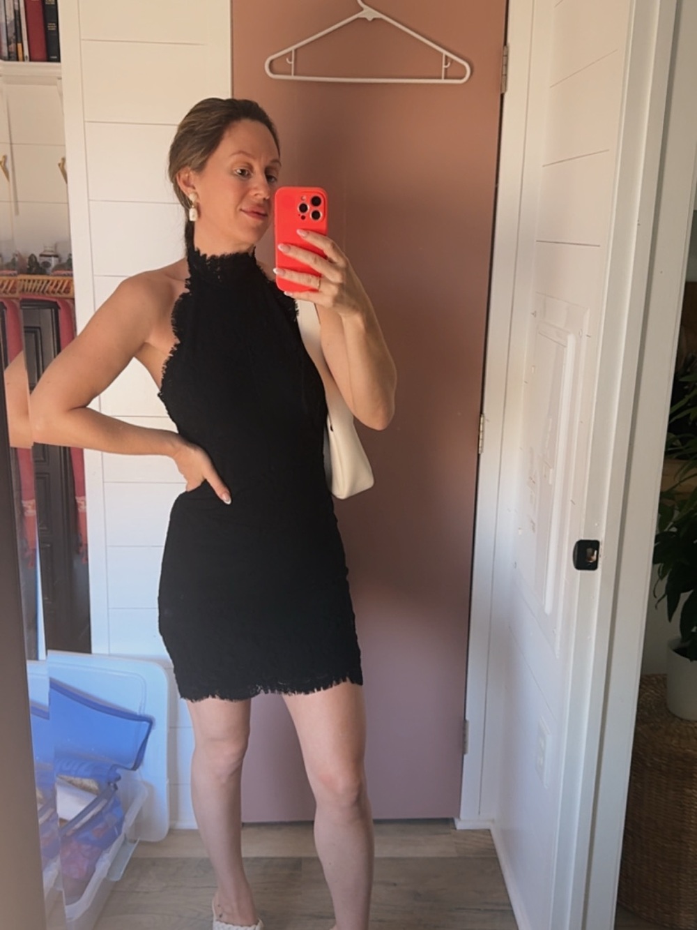 Free People Black Lace Halter Mini Dress